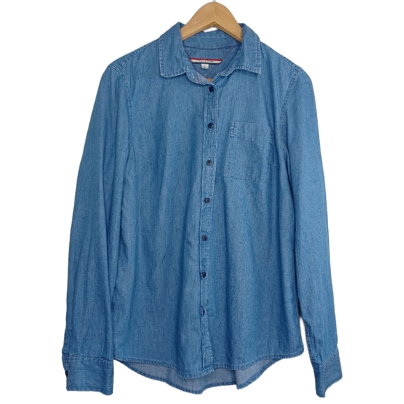 Tommy Hilfiger Western Revival Denim Shacket Button Down Front Shirt - Picture 1 of 14